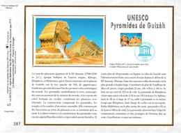 " UNESCO 2001 : LES PYRAMIDES DE GUIZEH " Sur Feuillet CEF Sur Soie De 2001  N° YT Serv 124. Parfait état FDC à Saisir ! - Aegyptologie