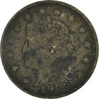 Monnaie, États-Unis, Liberty Nickel, 5 Cents, 1905, U.S. Mint, Philadelphie - 1883-1913: Liberty (Libertà)