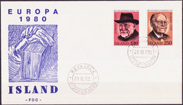 Islande - Island - Iceland FDC2 1980 Y&T N°505 à 506 - Michel N°552 à 553 - EUROPA - FDC