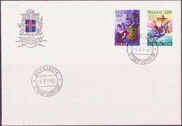 Islande - Island - Iceland FDC1 1981 Y&T N°518 à 519 - Michel N°565 à 566 - EUROPA - FDC