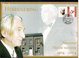 BELG.2004 ARMAND PREUD HOMME 1904-2004 DUOZEGEL OP/SUR CARTE - Andere & Zonder Classificatie