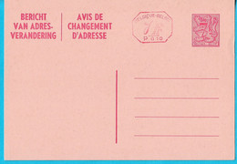 Changement D'adresse: N° 24, II, P 010M. - Adreswijziging