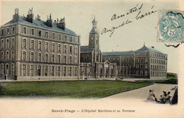 BERCK PLAGE, L HOPITAL MARITIME ET SA TERRASSE COULEUR  REF 5802 - Santé