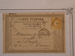 BO1  FRANCE  BELLE CARTE  1876  BRIONNE  A L AIGLE+  CERES 15C  +AFF. INTERESSANT+ + - 1871-1875 Ceres