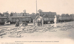 Afrique - CONGO - Expédition D'ivoire à La Gare De Kinshassa (Etat Indépendant Du Congo) - Défenses D'Eléphants - Kinshasa - Leopoldville