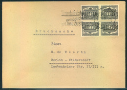 1949, 1 Pfg. Bauten Als Kehrdruck (SK 1) Portogerecht Im Viererblock Auf Drucksache - Other & Unclassified