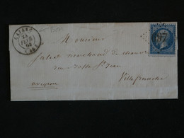 BO1  FRANCE  BELLE LETTRE RR 1864    +NAP N° 22  + CARJAC A VILLEFRANCHE  +AFFRANC. INTERESSANT+ + - 1853-1860 Napoléon III