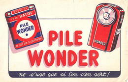 Vieux Papiers  .  Buvard   Pile Wonder    (voir Scan) - Batterie