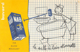 Vieux Papiers  .  Buvard   Produits Ménager . NAB  Nettoyant Pour Salle De Bain  (voir Scan) - Wash & Clean