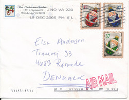 USA Cover 19-12-2005 Sent Air Mail To Denmark Christmas Stamps - Cartas & Documentos