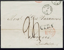E. F. Hinsch & Picht à Stettin. Lettre Pour Angers Du 30 Avril 1846. Taxe 24 C. Affrêtement, Transport Par Navire. TB. - ...-1860 Prefilatelia
