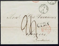 E. F. Hinsch & Picht à Stettin. Lettre Pour Angers Du 30 Avril 1846. Taxe 24 C. Affrêtement, Transport Par Navire. TB. - ...-1860 Vorphilatelie