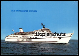 ÄLTERE POSTKARTE MS PRINSESSAN BIRGITTA TRAVEMÜNDE GÖTEBORG SESSANLINJEN Schiff Motorschiff Ship Bateau Ansichtskarte AK - Ferries