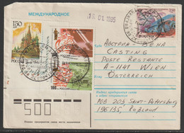 1995 - UdSSR - Bedarfsbeleg (Standard), Gelaufen V. St. Petersburg Nach Wien - S. Scan (Bb 1995 Udssr) - Covers & Documents