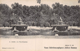 23-1834 : VUES STEREOSCOPIQUES JULIEN DAMOY. ROME  LA VILLA BORGHESE - Parcs & Jardins