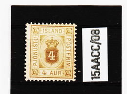 15AACC/08  ISLAND 1900  DIENST  Michl  9  (*) FALZ  ZÄHNUNG SIEHE ABBILDUNG - Servizio