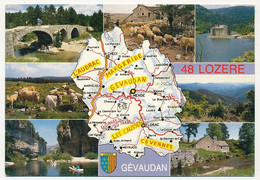 CPM - LOZÈRE - Carte Du Département De Lozère - Aubrac, Margeride, Gevadan, Causse, Cévennes... - Altri & Non Classificati