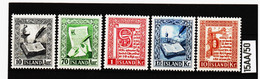15AA/50  I S L A N D 1953  Michl  287/91  ** Postfrisch  SIEHE ABBILDUNG - Unused Stamps