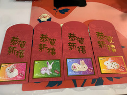 Hong Kong Post Issued Lucky Bag For Chinese New Year Rabbit X 4 Kinds 2023 - Postwaardestukken