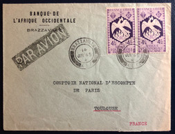 A.E.F., Divers Sur Enveloppe De Brazzaville 14.6.1945 Pour La France- (B4524) - Cartas & Documentos