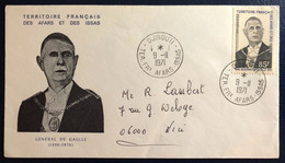 Afars Et Issas, FDC De Gaulle, De Djibouti 9.11.1971 Pour La France - (B4533) - Briefe U. Dokumente