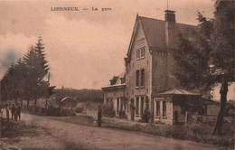 Belgique - Lierneux - La Gare - Cafe Restaurant Victor Denis Pension De Famille - Carte Postale Ancienne - - Lierneux