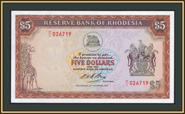 Rhodesia 5 Dollars 1972 P-32 (32a) UNC - Rhodesia