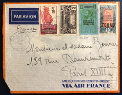 A.E.F. Divers (dont TCHAD) Sur Enveloppe TAD DOLISIE 9.1.1938 Pour La France - (B4555) - Briefe U. Dokumente
