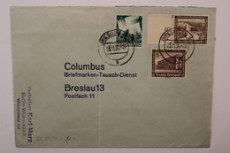 1936 Dresden Breslau Deutsches Dt Reich Cover Bord De Feuille - Briefe U. Dokumente