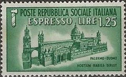 ITALY 1944 Express - Palermo Cathedral - 1l.25 - Green MH - Correo Urgente