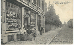 ENGHIEN Rue De La Station - Maison Rebts Soeurs - RARE CPA - Cachet De La Poste 1909 - Enghien - Edingen