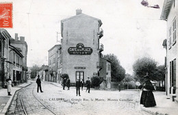 CPA - CALUIRE - GRANDE RUE - LA MAIRIE - MONTEE CASTELLANE - PUBLICITES - ANIMATION - BC-1-106 - Caluire Et Cuire