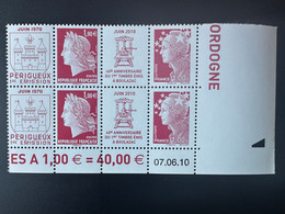 France 2010 N° 4459 - 4460 Bloc De 4 Coin Daté Cheffer Beaujard Salon Du Timbre 40 Ans Imprimerie Boulazac - Ungebraucht