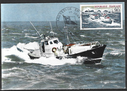 FRANCE. N°1791 Sur Carte Maximum De 1974. Sauvetage En Mer/Bateau. - Primo Soccorso