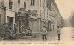 Paris * 7ème * Inondations 30 Janvier 1910 * Le Bateau De Passage De La Rue St Dominique * Crue De La Seine Catastrophe - Überschwemmung 1910