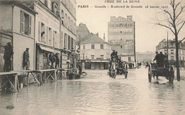 Paris * 15ème * Inondations 28 Janvier 1910 * Le Boulevard De Grenelle * Attelage * Crue De La Seine Catastrophe - Alluvioni Del 1910