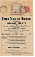 PM235/TP 676 Céres S/Document Gd Concours Régional Modèles Réduits Aérodrome De Terrefort Obl.St.Hilaire St.Florent 1946 - Lettres & Documents