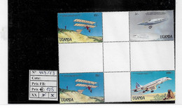 PM236/ TP 449/453 Interpanneau Uganda Planes Including Concorde MNH ** - Vliegtuigen