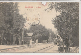Carte Postale CPA Salernes 83 La Gare Train A Vapeur Et Animation 1907 - Salernes
