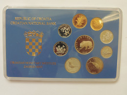 CROATIA  Official Mint Coin Set From 1998  Latin Text On Coins, PROOF NATIONAL BANK PP 1 2 5 10 20 Lipa 1 2 5 Kuna - Croatia