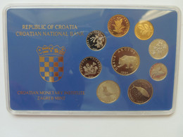 CROATIA  Official Mint Coin Set From 1994  Latin Text On Coins, PROOF NATIONAL BANK PP 1 2 5 10 20 Lipa 1 2 5 Kuna - Croatia