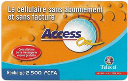 Ivory Coast - Telecel De Loteny - Access One, GSM Refill 2.500FCFA, Used - Ivory Coast