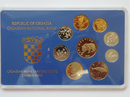 CROATIA  Official Mint Coin Set From 1993  Croatian Text On Coins, PROOF NATIONAL BANK PP 1 2 5 10 20 Lipa 1 2 5 Kuna - Croatia