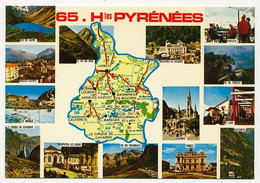 CPM - HAUTES-PYRÉNÉES - Carte Du Département Des Hautes Pyrénées - Petites Vues Des Villes - Altri & Non Classificati