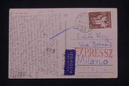 HONGRIE - Carte Postale De Budapest En Exprès Et Par Avion Pour L'Italie En 1961 - L 139696 - Covers & Documents