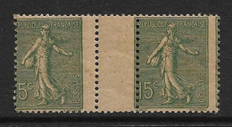 France N°130** GC Variété Piquage à Cheval Cote + 320€. - Unused Stamps