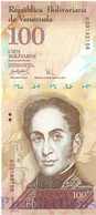 VENEZUELA 100 BOLIVARES 2007 PICK 93a UNC PREFIX "A" - Venezuela