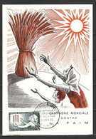 FRANCE. N°1379 De 1963 Sur Carte Maximum. Campagne Mondiale Contre La Faim. - Tegen De Honger