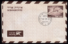 Israel Tel Aviv - Yafo 1957 Aerogramme / 150 Brown / Flying Deer - Luftpost