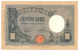 100 LIRE BARBETTI GRANDE B AZZURRO TESTINA FASCIO 16/12/1932 SPL- - Otros